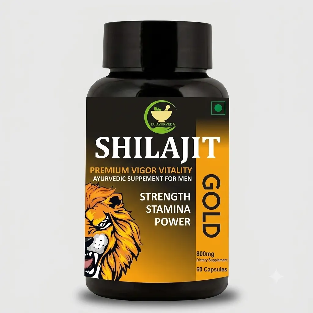 **FIJ Ayurveda Shilajit Gold Capsules – Pure Ayurvedic Shilajit Supplement for Men & Women, 800mg, 60 Capsules**