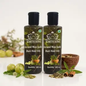 Earth King Grand Maa Jadi Buti Hair Oil Hair Growth & Hair Care, 200 Ml Each (Pack of 2)