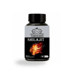 EARTH KING Shilajit/Shilajeet Capsules for Strength, Stamina & Energy Support – 500mg, 60 Capsules (Pack of 1)