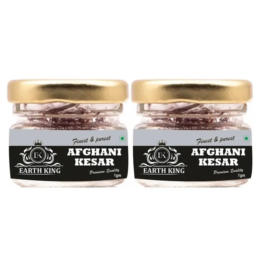 EARTH KING Natural & Pure Finest A++ Grade Afghani Kesar Thread Saffron/Keshar/Zafran/Jafran for Biryani & Cooking 1GM