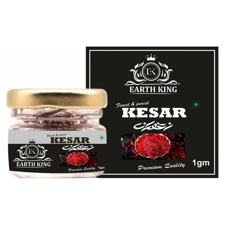 EARTH KING Saffron Thread Kesar/ Keshar/ Zafran /Jafran for Men Women (A++ Grade) (1 g)